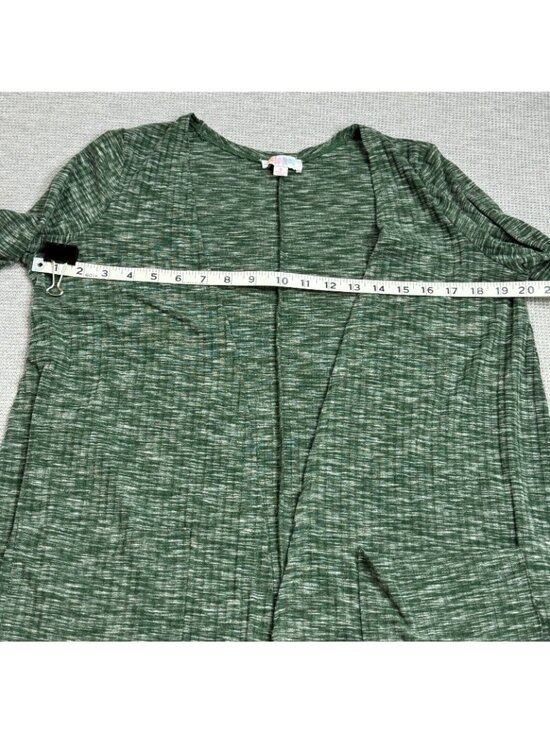LuLaRoe Cardigan Sweater Duster Womens Size Small Heather Green Open Front Long - Picture 12 of 16